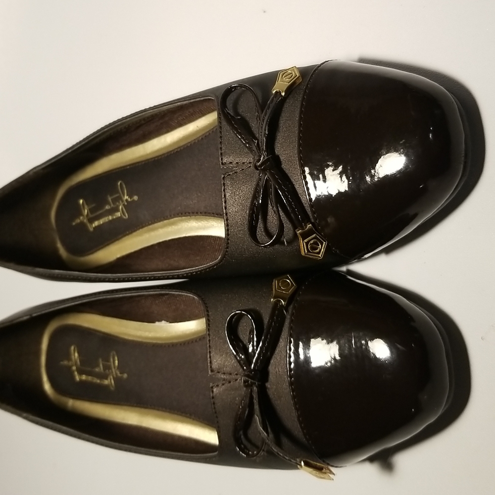 Soft Style brown vinyl block heels, women's size 7.5 - Picture 4 of 15